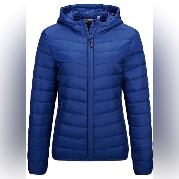 Outdoor Ventures Jackets & Blazers - Outdoor Ventures Women’s Lightweight Full-Zip Puffer Jacket With Hood Blue